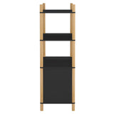 Hoge kast 80x40x121 cm bewerkt hout zwart - AllerleiShop