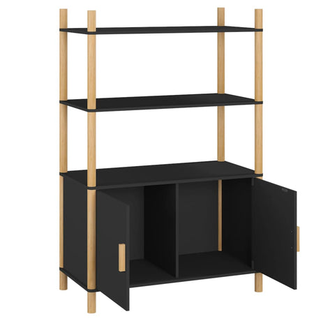 Hoge kast 80x40x121 cm bewerkt hout zwart - AllerleiShop