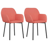 Eetkamerstoelen 2 st fluweel roze - AllerleiShop