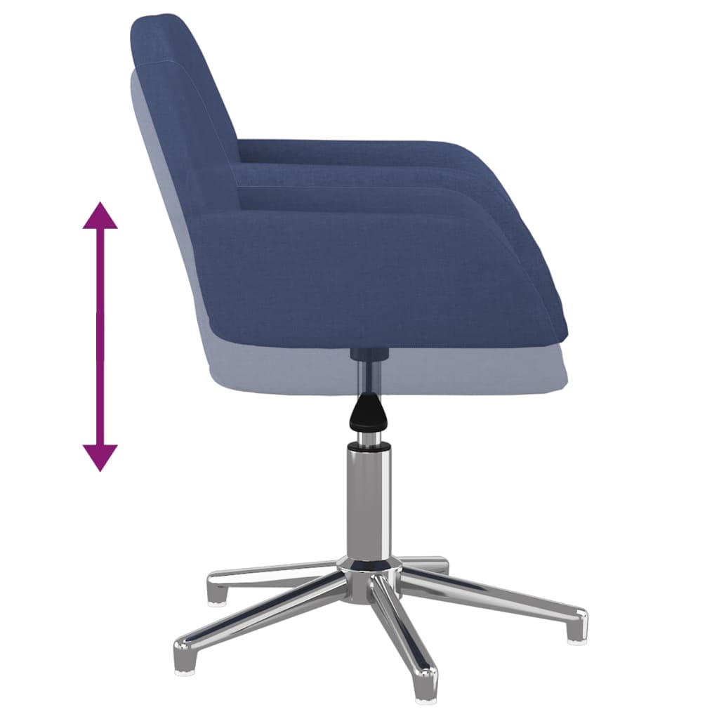 Kantoorstoel draaibaar stof blauw