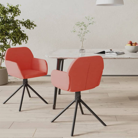 Eetkamerstoelen draaibaar 2 st fluweel roze - AllerleiShop