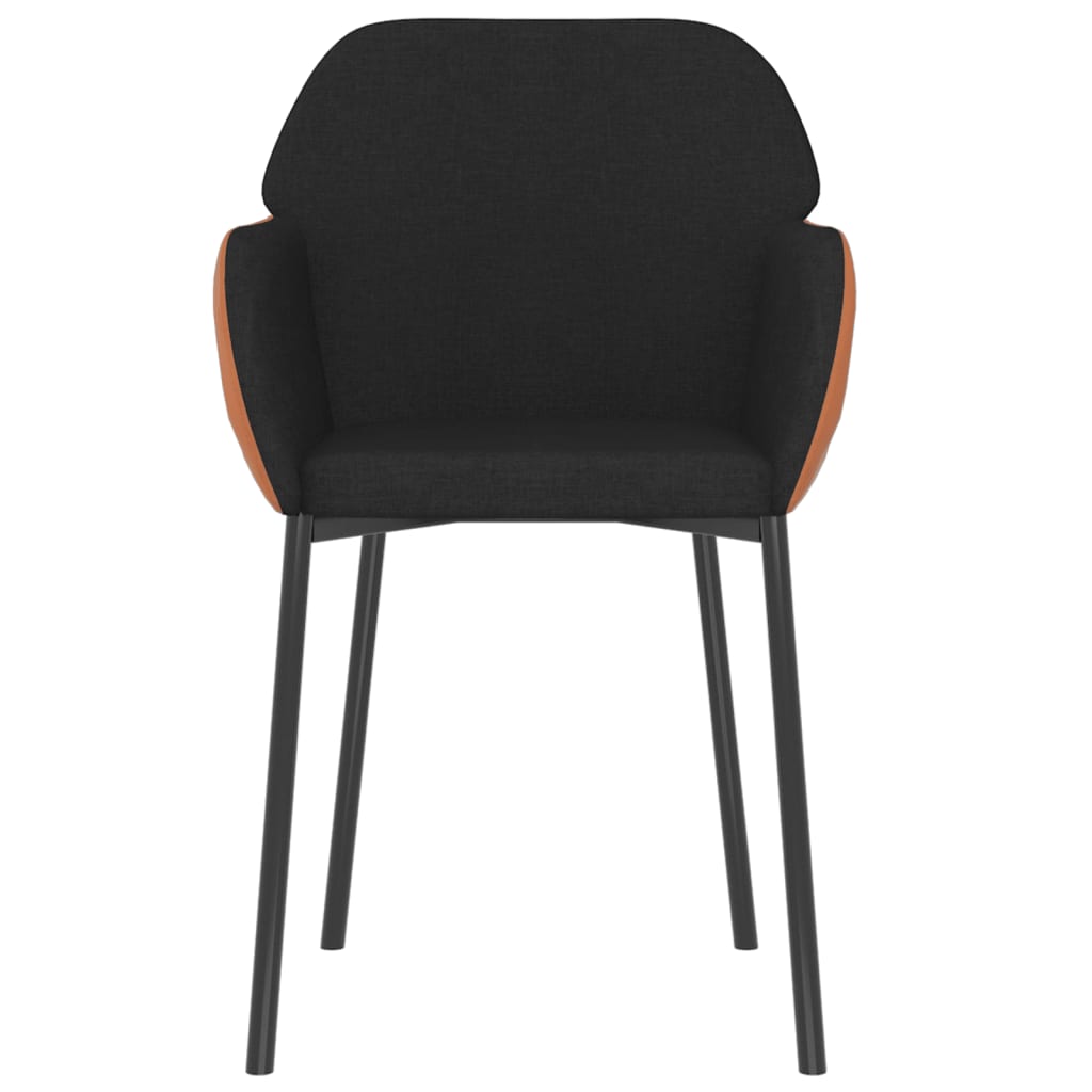 Eetkamerstoelen 2 st stof en kunstleer zwart - AllerleiShop