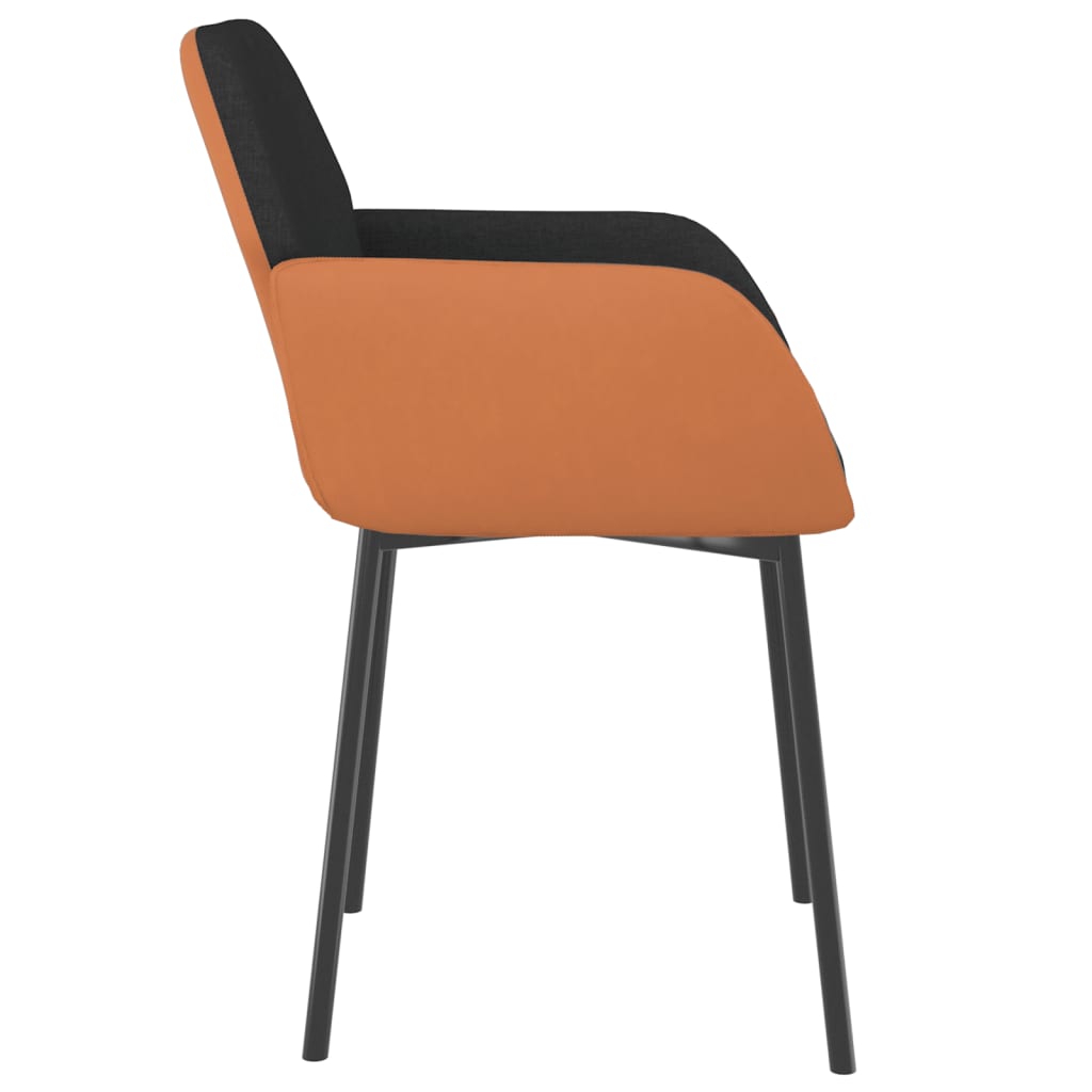 Eetkamerstoelen 2 st stof en kunstleer zwart - AllerleiShop