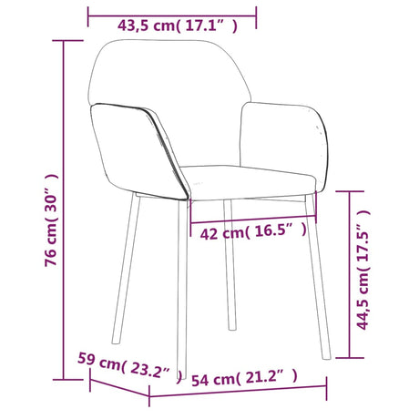 Eetkamerstoelen 2 st stof en kunstleer zwart - AllerleiShop