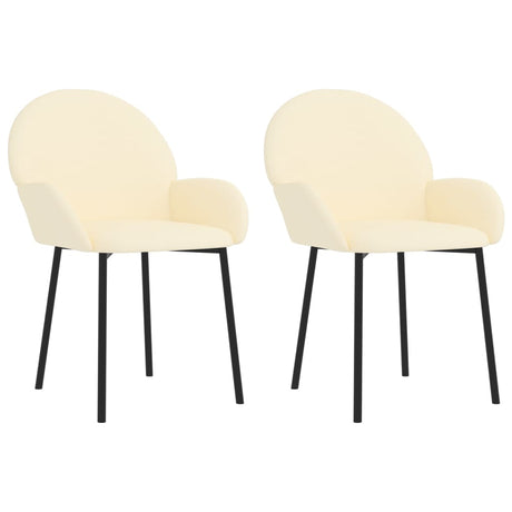 Eetkamerstoelen 2 st kunstleer crèmekleurig - AllerleiShop