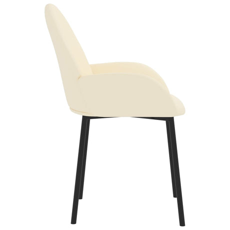 Eetkamerstoelen 2 st kunstleer crèmekleurig - AllerleiShop