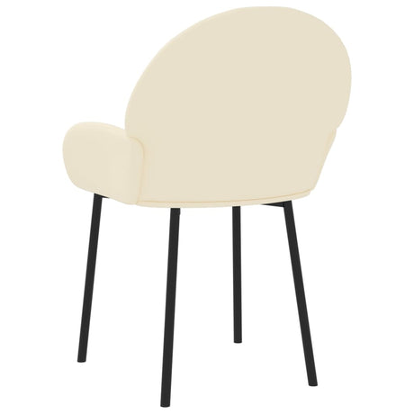 Eetkamerstoelen 2 st kunstleer crèmekleurig - AllerleiShop