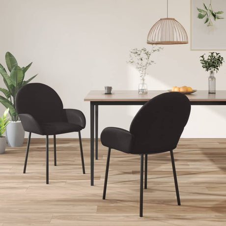 Eetkamerstoelen 2 st kunstleer zwart - AllerleiShop