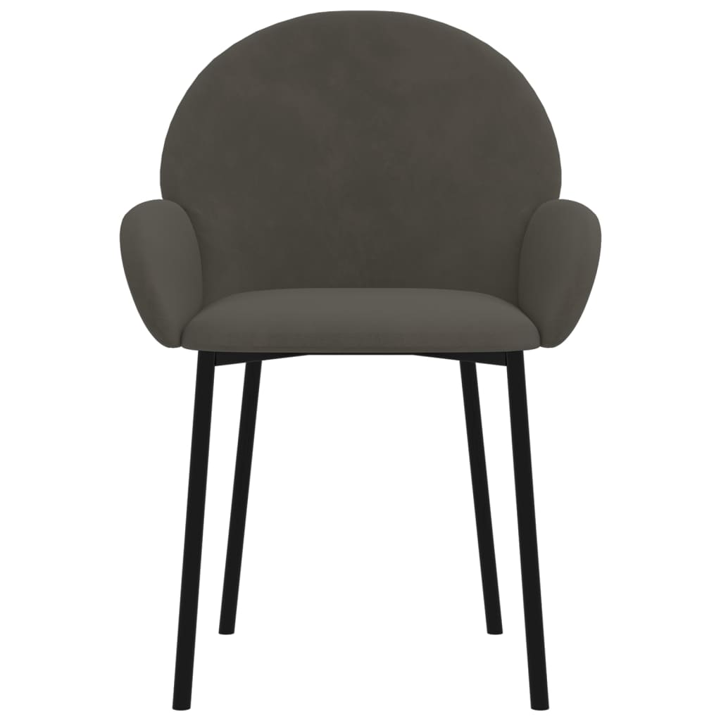 Eetkamerstoelen 2 st fluweel donkergrijs - AllerleiShop