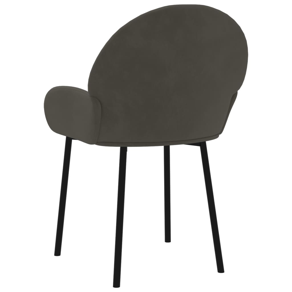 Eetkamerstoelen 2 st fluweel donkergrijs - AllerleiShop