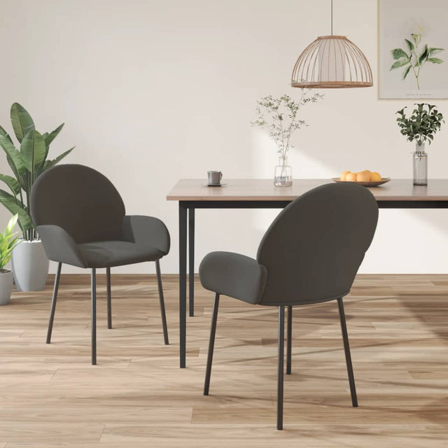 Eetkamerstoelen 2 st fluweel donkergrijs - AllerleiShop