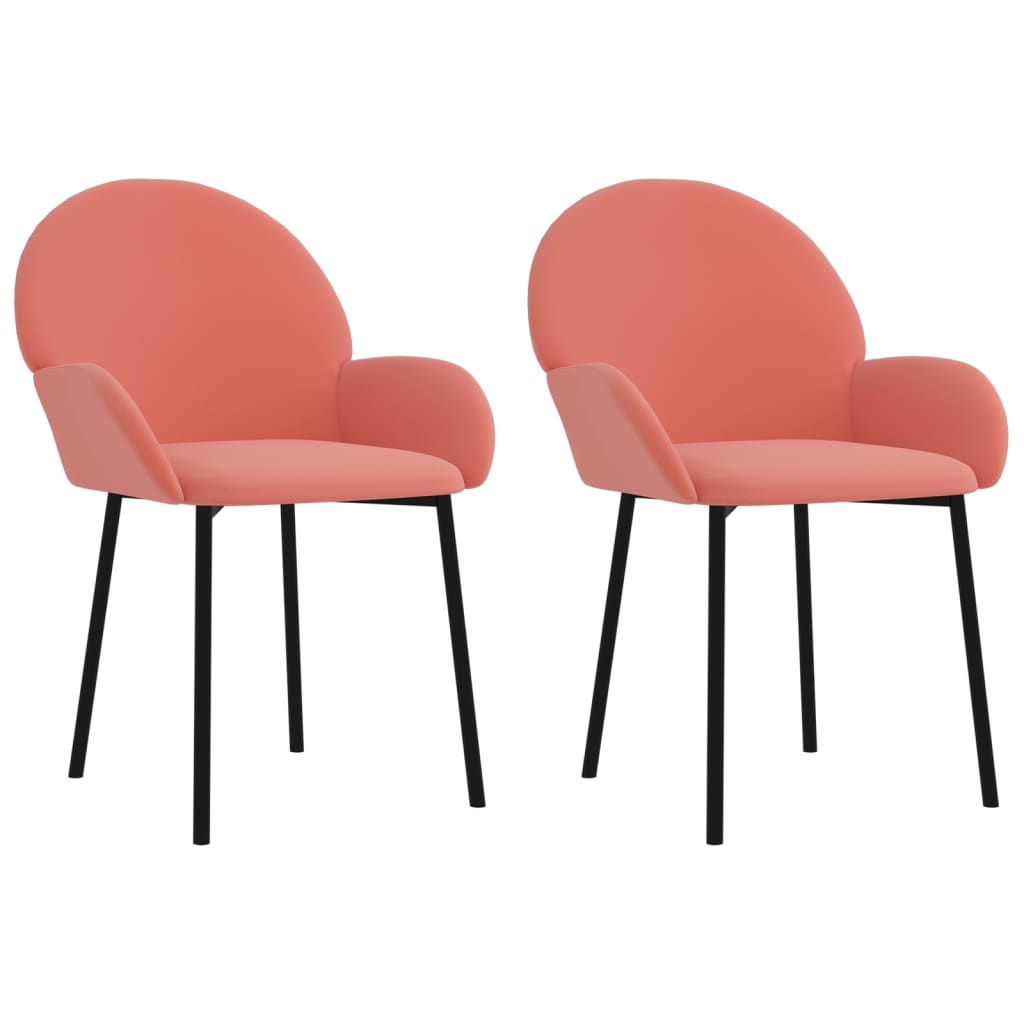 Eetkamerstoelen 2 st fluweel roze - AllerleiShop