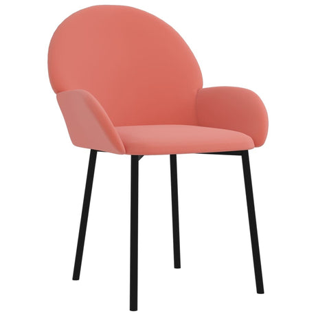 Eetkamerstoelen 2 st fluweel roze - AllerleiShop