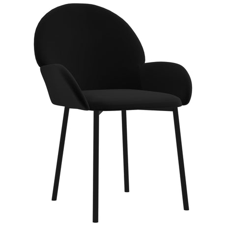 Eetkamerstoelen 2 st fluweel zwart - AllerleiShop