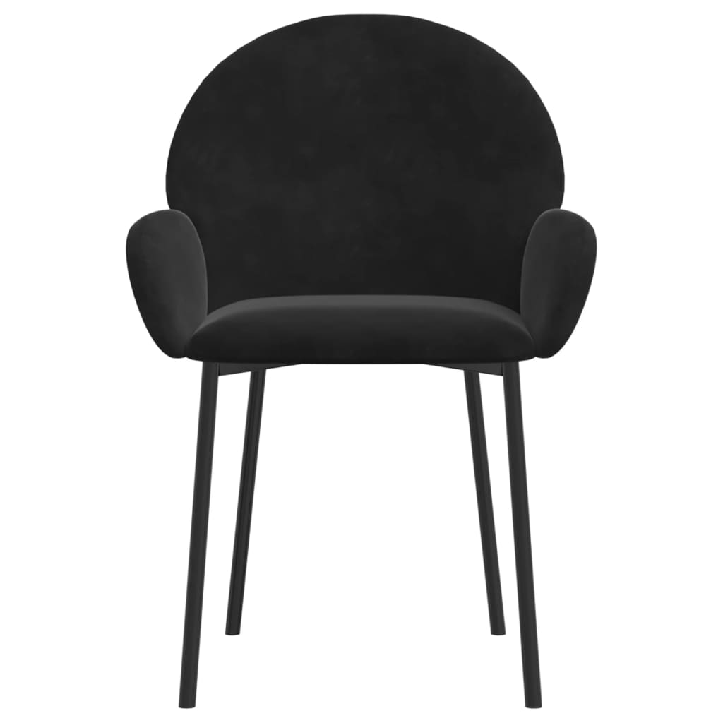 Eetkamerstoelen 2 st fluweel zwart - AllerleiShop