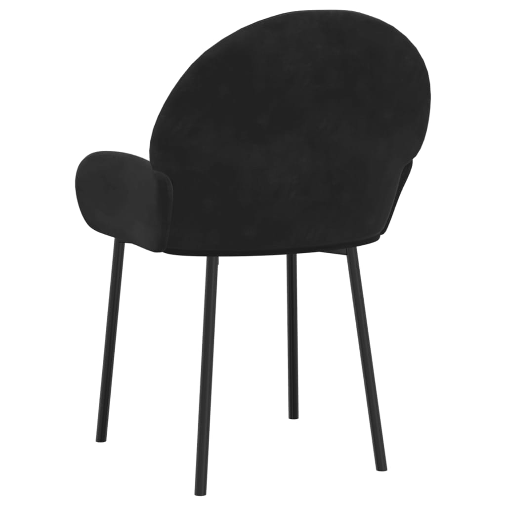 Eetkamerstoelen 2 st fluweel zwart - AllerleiShop