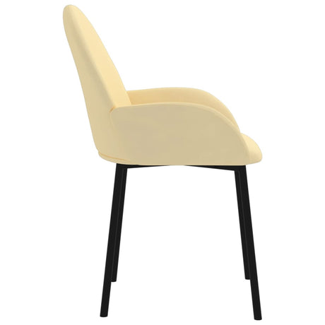 Eetkamerstoelen 2 st fluweel crèmekleurig - AllerleiShop