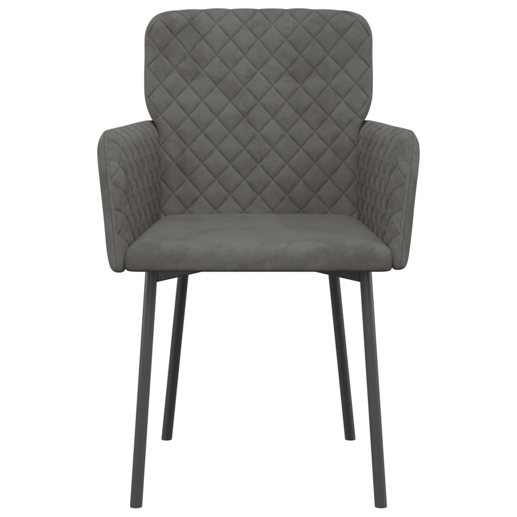 Eetkamerstoelen 2 st fluweel donkergrijs - AllerleiShop