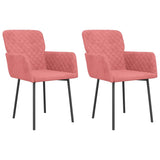 Eetkamerstoelen 2 st fluweel roze - AllerleiShop