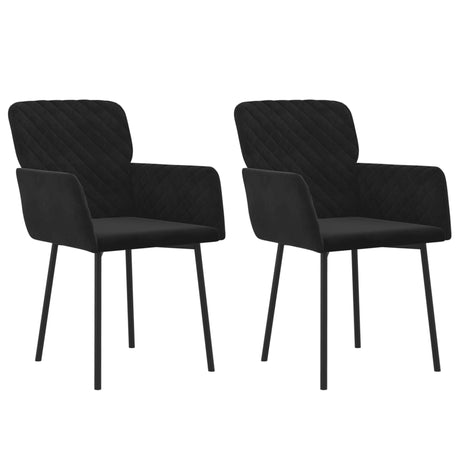 Eetkamerstoelen 2 st fluweel zwart - AllerleiShop