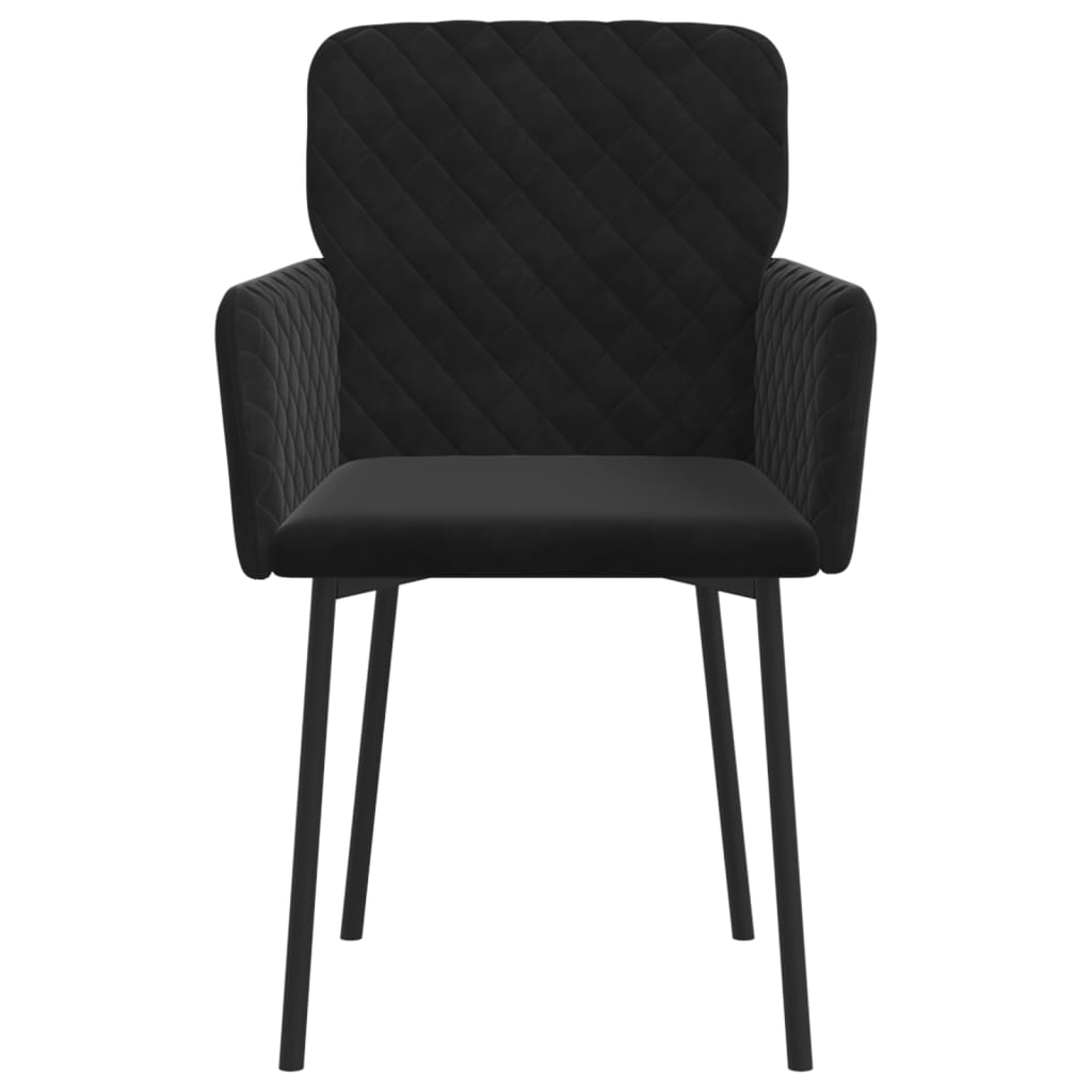 Eetkamerstoelen 2 st fluweel zwart - AllerleiShop