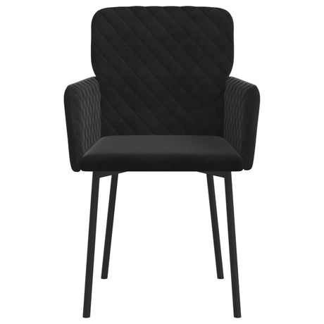 Eetkamerstoelen 2 st fluweel zwart - AllerleiShop