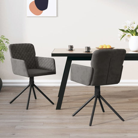 Eetkamerstoelen draaibaar 2 st fluweel donkergrijs - AllerleiShop