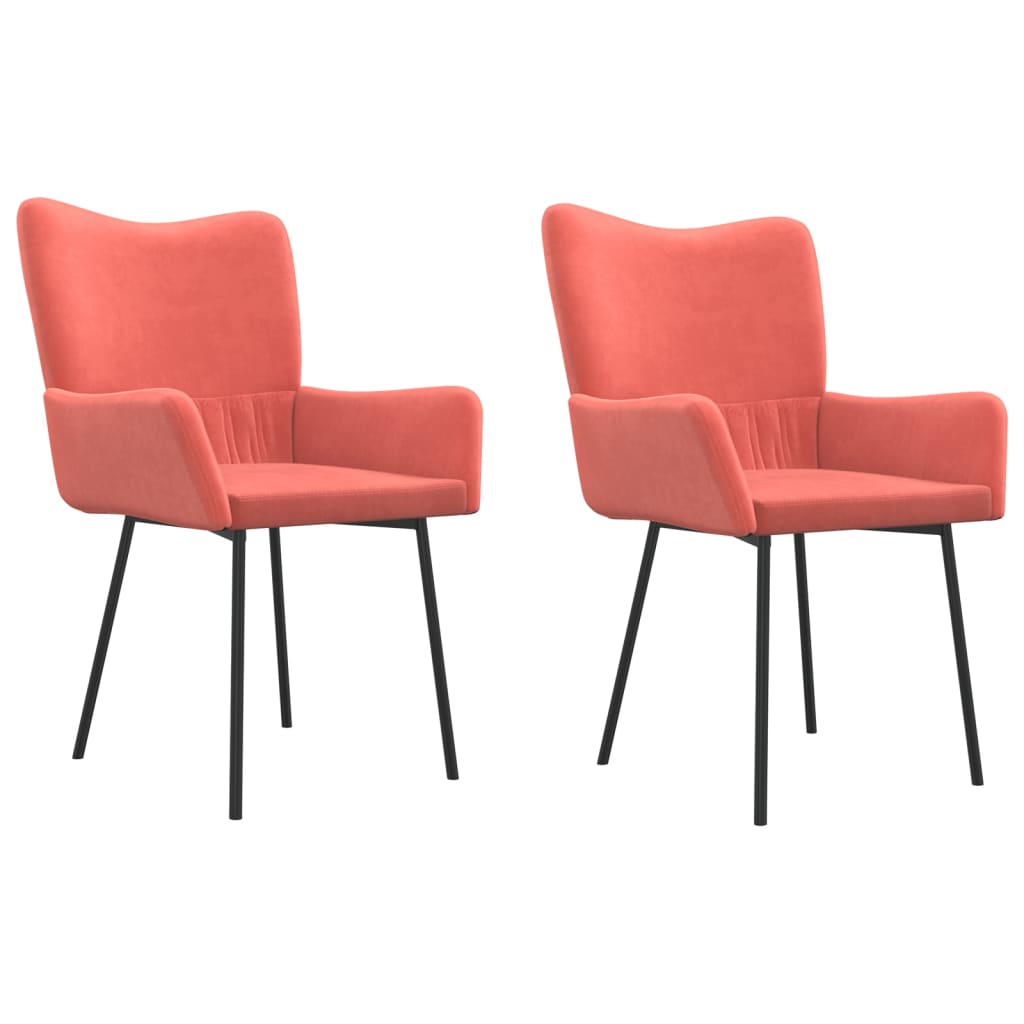 Eetkamerstoelen 2 st fluweel roze - AllerleiShop