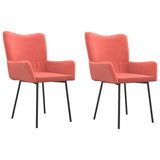 Eetkamerstoelen 2 st fluweel roze - AllerleiShop