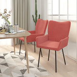 Eetkamerstoelen 2 st fluweel roze - AllerleiShop