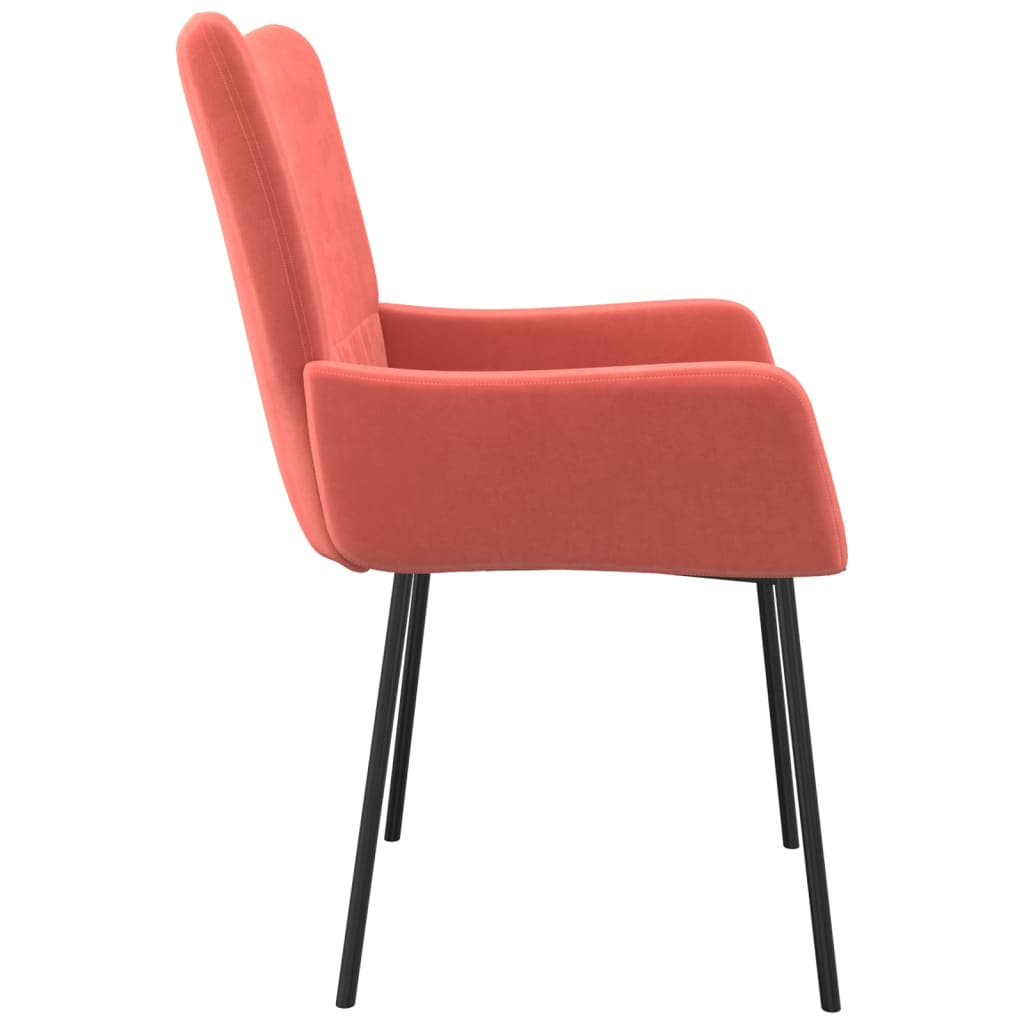 Eetkamerstoelen 2 st fluweel roze - AllerleiShop