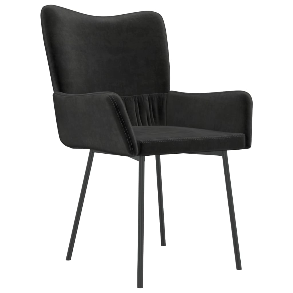 Eetkamerstoelen 2 st fluweel zwart - AllerleiShop