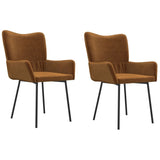 Eetkamerstoelen 2 st fluweel bruin - AllerleiShop