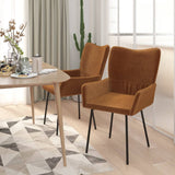 Eetkamerstoelen 2 st fluweel bruin - AllerleiShop