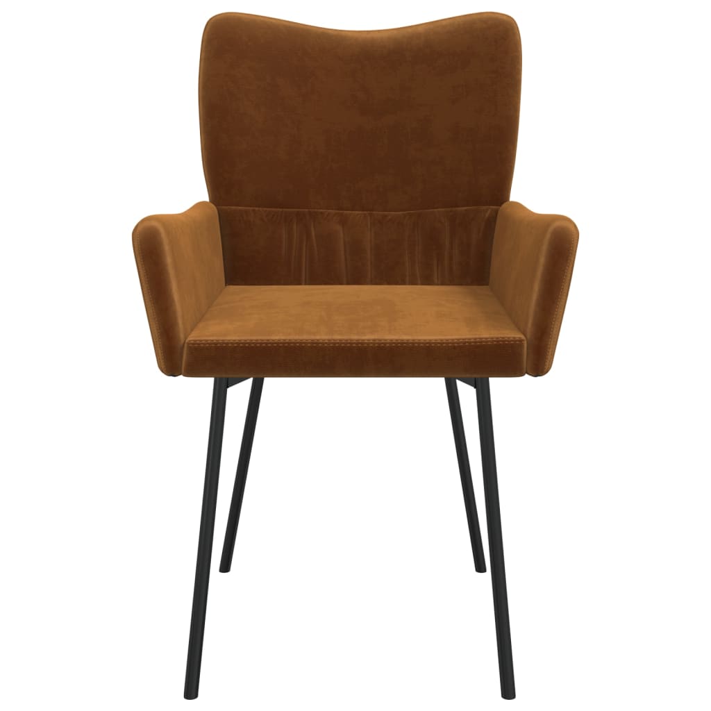 Eetkamerstoelen 2 st fluweel bruin - AllerleiShop