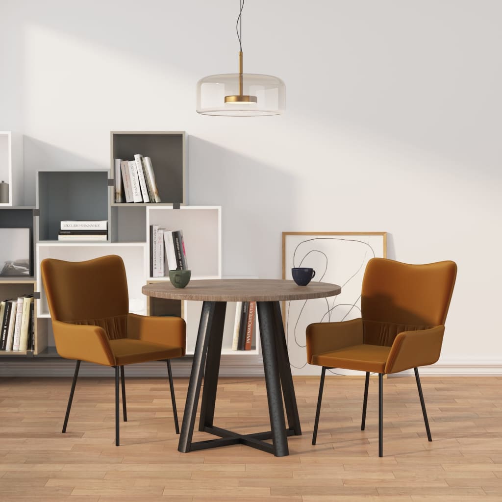 Eetkamerstoelen 2 st fluweel bruin - AllerleiShop