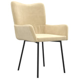 Eetkamerstoelen 2 st fluweel crèmekleurig - AllerleiShop