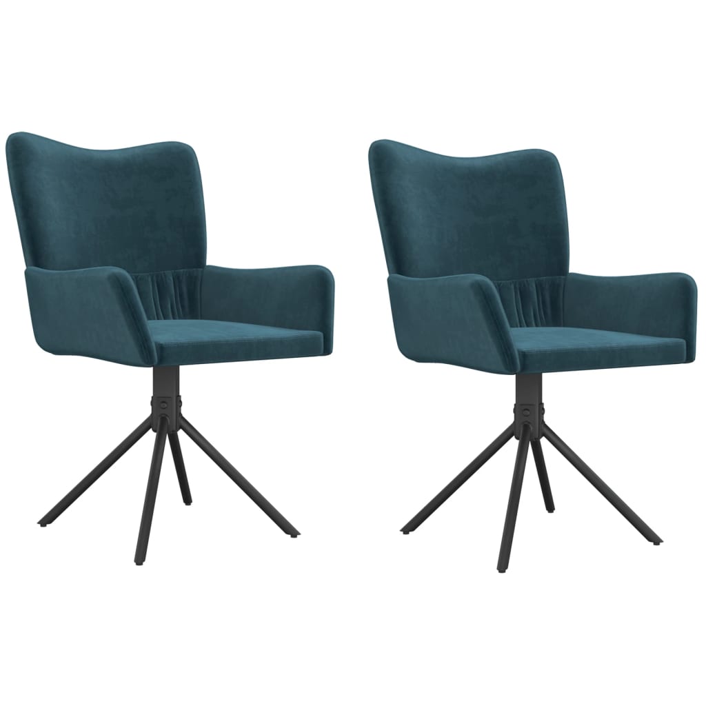 Eetkamerstoelen draaibaar 2 st fluweel blauw - AllerleiShop