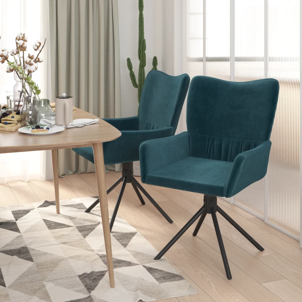 Eetkamerstoelen draaibaar 2 st fluweel blauw - AllerleiShop