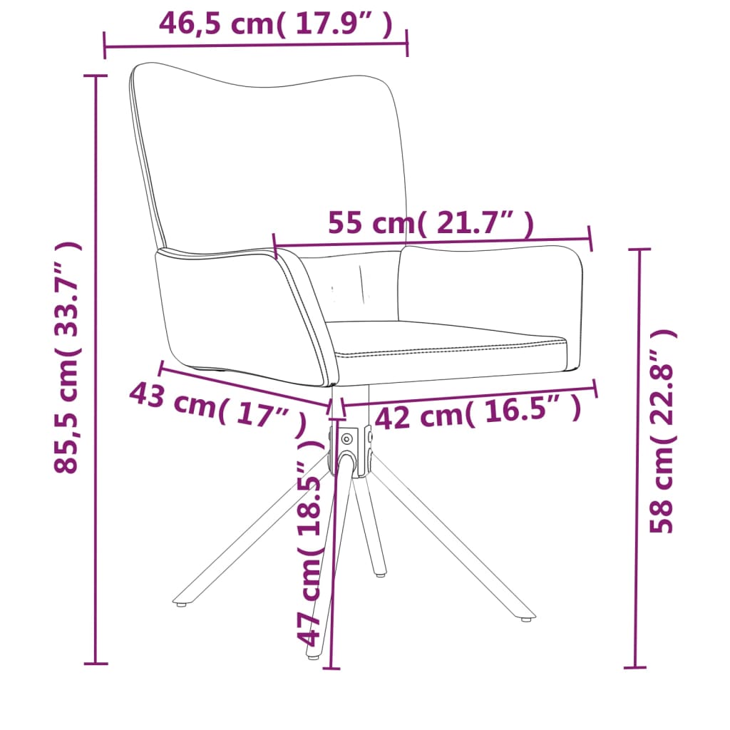 Eetkamerstoelen draaibaar 2 st fluweel blauw - AllerleiShop