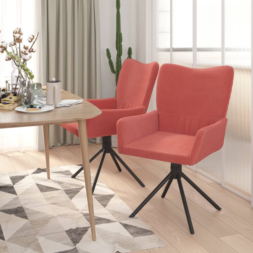 Eetkamerstoelen draaibaar 2 st fluweel roze - AllerleiShop