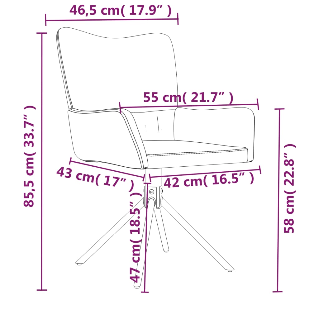 Eetkamerstoelen draaibaar 2 st fluweel roze - AllerleiShop