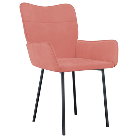 Eetkamerstoelen 2 st fluweel roze - AllerleiShop