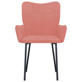 Eetkamerstoelen 2 st fluweel roze - AllerleiShop