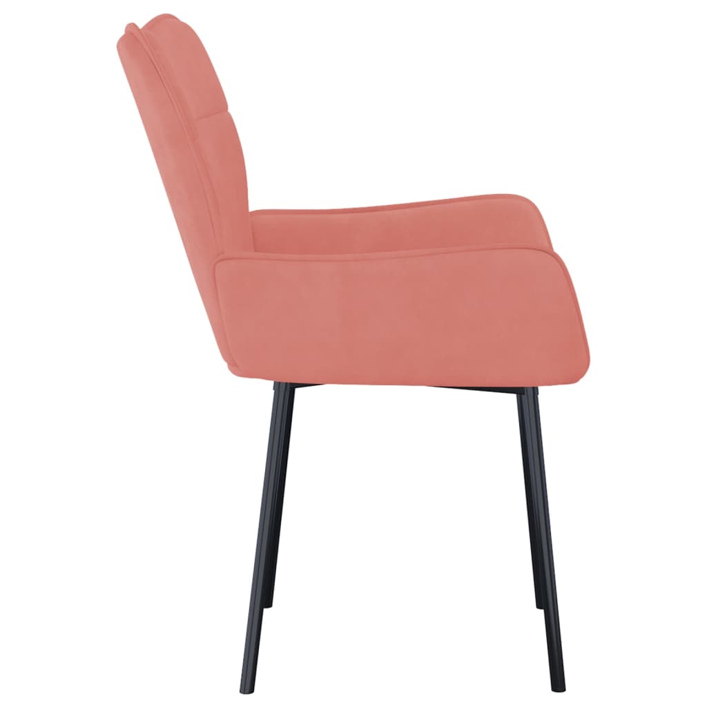 Eetkamerstoelen 2 st fluweel roze - AllerleiShop