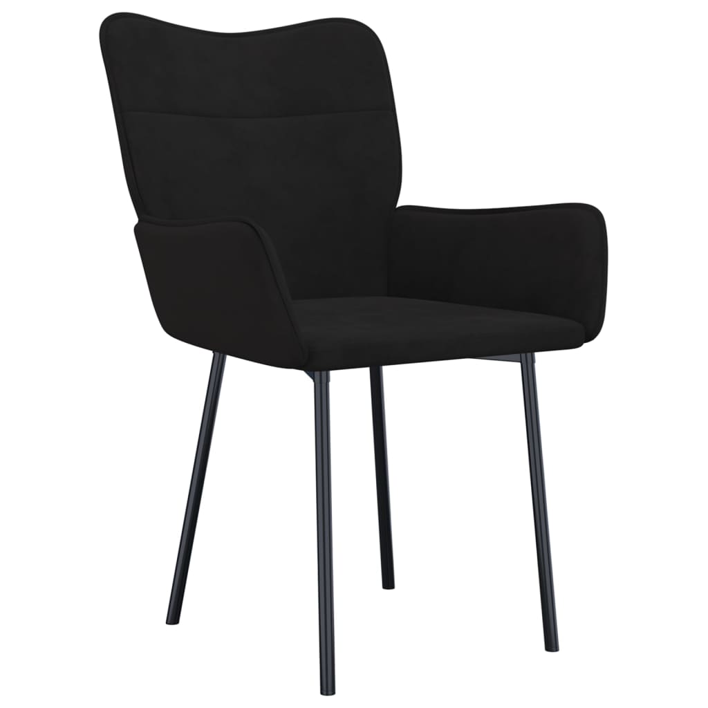 Eetkamerstoelen 2 st fluweel zwart - AllerleiShop