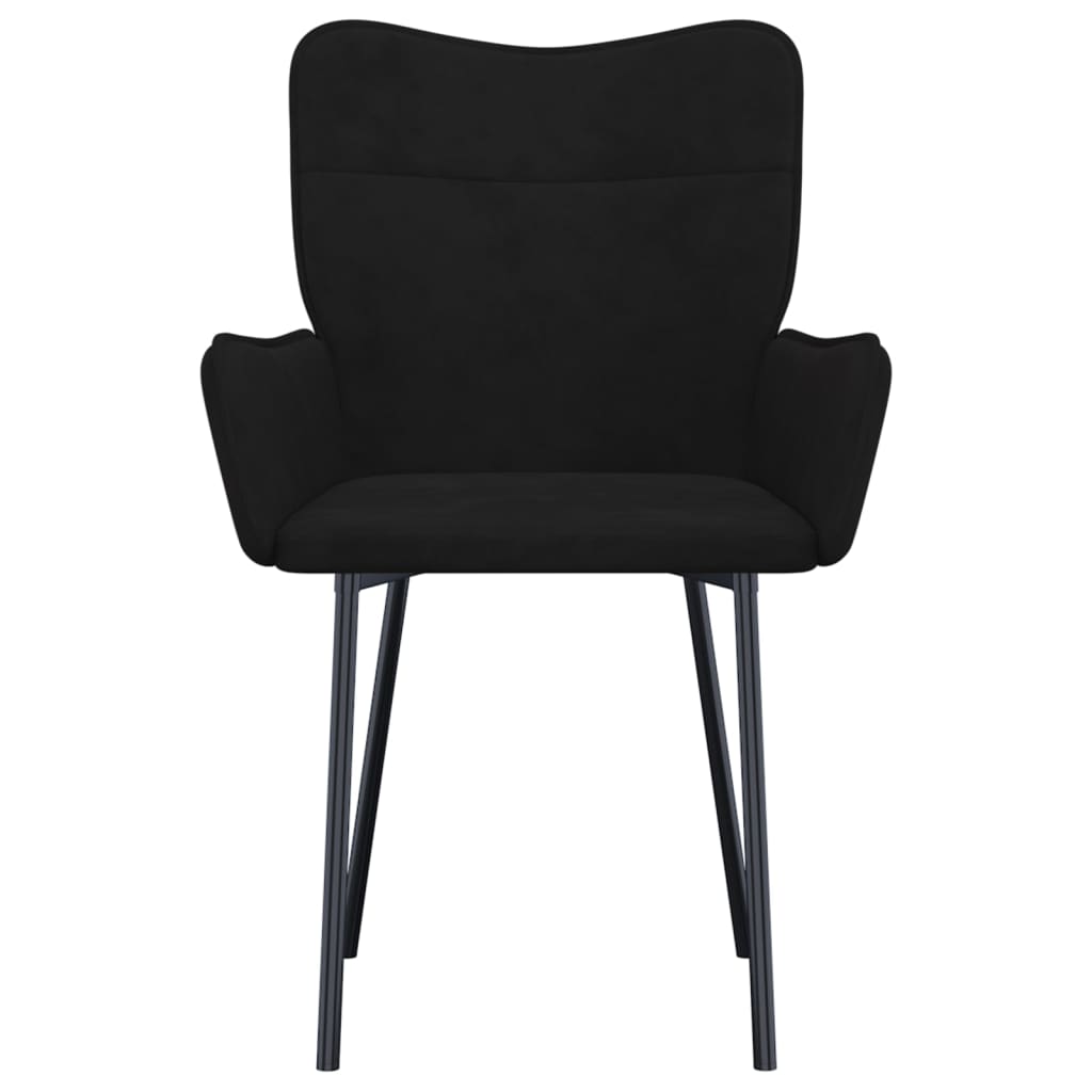 Eetkamerstoelen 2 st fluweel zwart - AllerleiShop