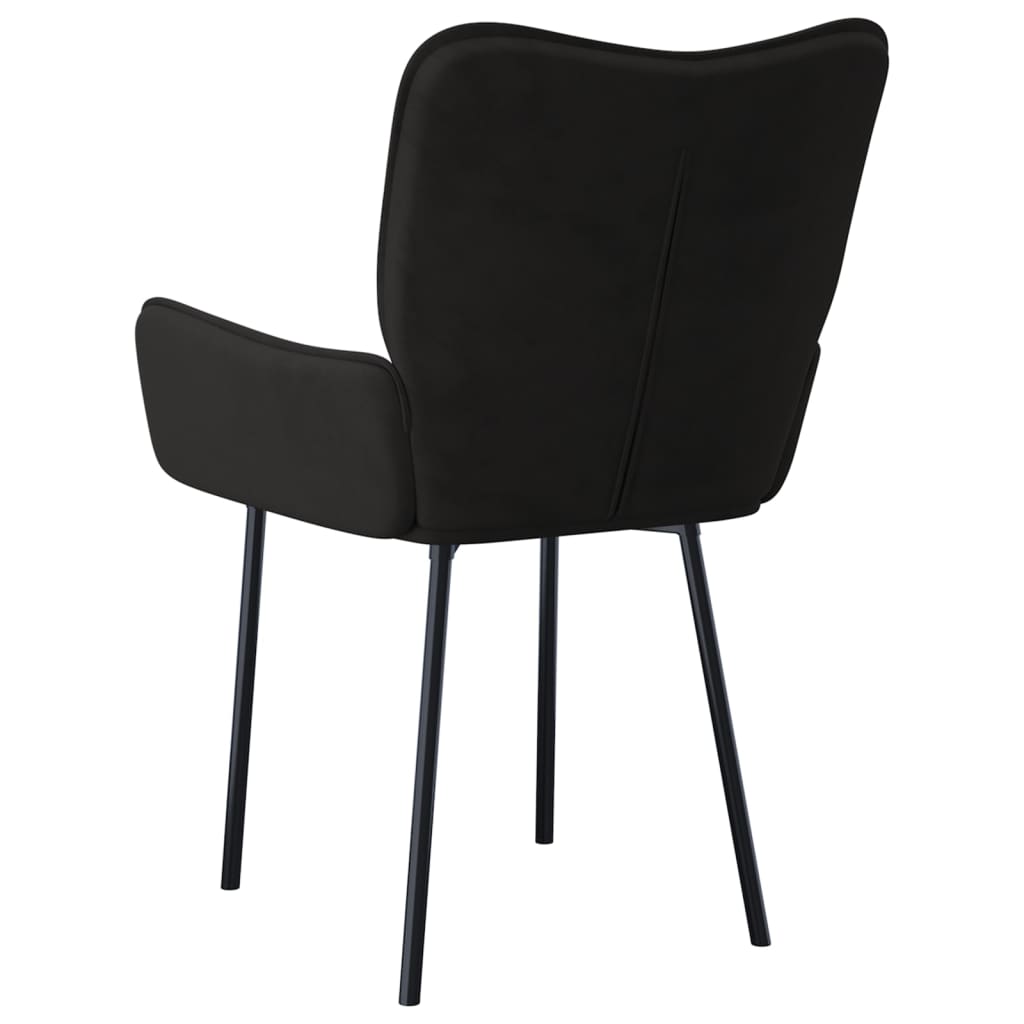 Eetkamerstoelen 2 st fluweel zwart - AllerleiShop