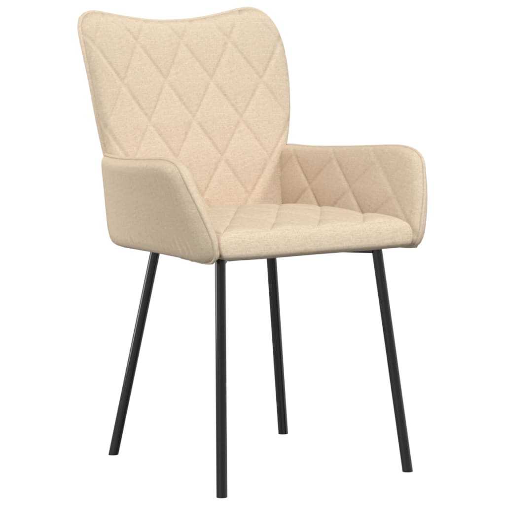 Eetkamerstoelen 2 st stof crèmekleurig - AllerleiShop