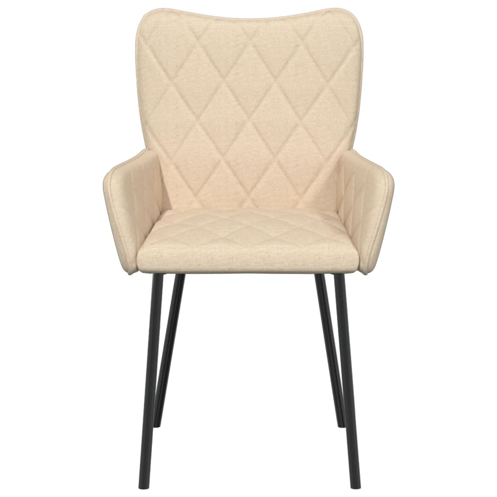 Eetkamerstoelen 2 st stof crèmekleurig - AllerleiShop